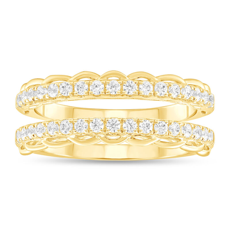 Round Diamond 1/2ctw. Scalloped Edge Insert Wedding Ring in 14k Yellow Gold image number null